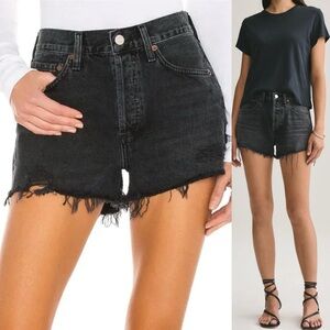AGOLDE Parker Jean Shorts Black